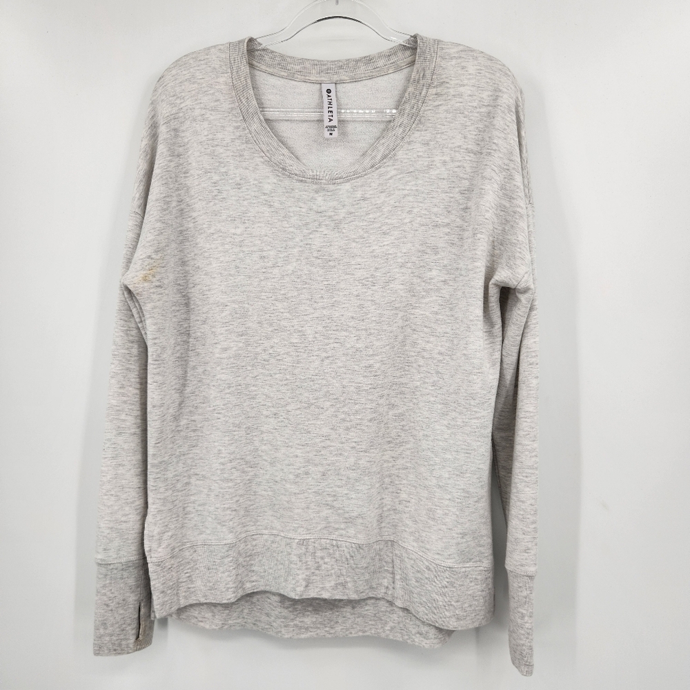 Athleta Coaster Luxe Sweatshirt Womens Size Medium Heathered Gray